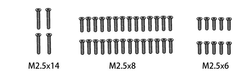 Absima Screw Set M2.5*14/M2.5*8/M2.5*6 / 1610161