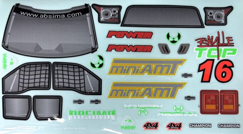 Absima Stickerbogen für 1:16 MiniAMT BL / 9030100