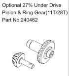 Hobby Plus RC Technology Co., Ltd. Axle Pinion & Ring Gear (28T/11T) / HBP240462