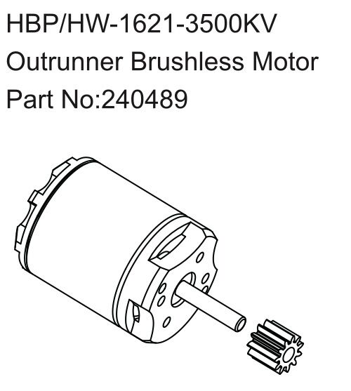 Hobby Plus RC Technology Co., Ltd. HBP/HW-1621-3500KV Outrunner Brushless Motor / HBP240489