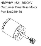 Hobby Plus RC Technology Co., Ltd. HBP/HW-1621-3500KV Outrunner Brushless Motor / HBP240489
