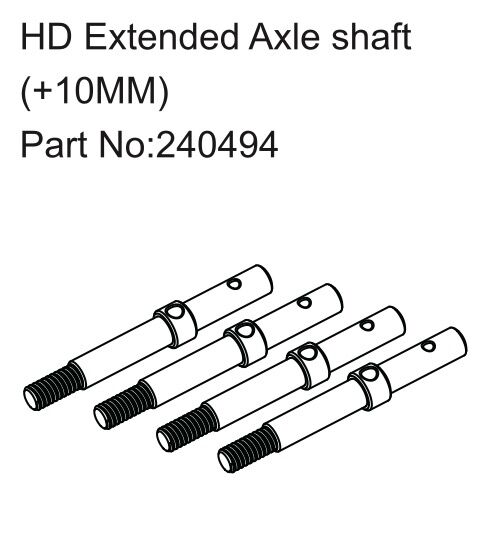 Hobby Plus RC Technology Co., Ltd. HD Extended Axle shaft ( +10MM ) / HBP240494