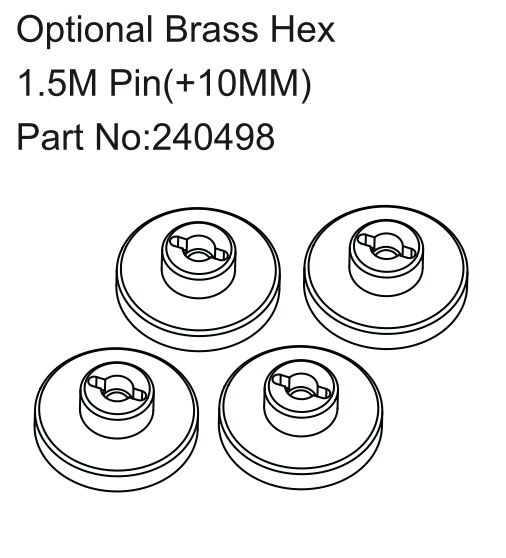 Hobby Plus RC Technology Co., Ltd. Optional Brass Hex 1.5mm Pin ( +10MM ) / HBP240498