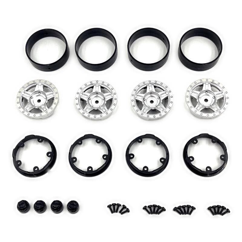 Hobby Plus RC Technology Co., Ltd. Deep Star Bead Lock Wheel ( 1.2 ) Satin Silver / HBP240504