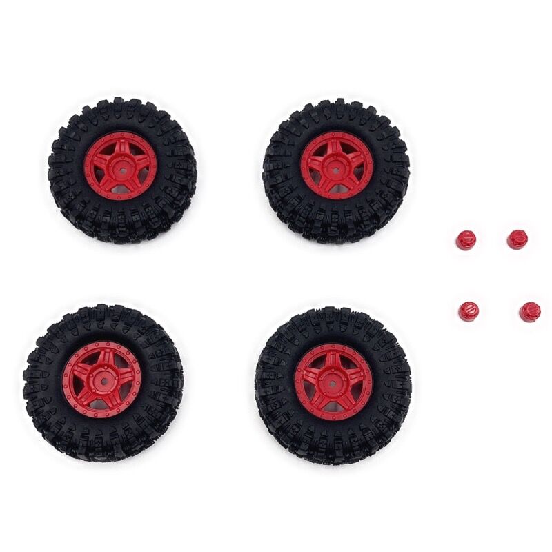 Hobby Plus RC Technology Co., Ltd. 1.2inch Deep Star Wheel 68mm Mudder-XL Tire Set ( Red ) / HBP240508