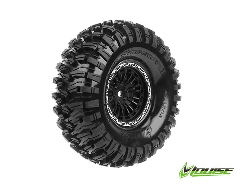 LOUISE 1/10 Crawler CR-Sixgear 1.9 supersoft auf Felge schwarz 12mm (2) / LOUT3370VB