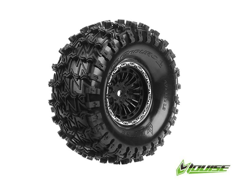 LOUISE 1/10 Crawler CR-Enduro 1.9 supersoft auf Felge schwarz 12mm (2) / LOUT3383VB