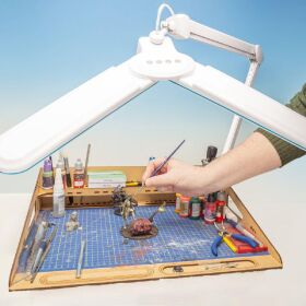 MODELCRAFT LED Arbeitsplatzleuchte Double-Head dimmbar /...