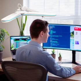 MODELCRAFT LED Arbeitsplatzleuchte Double-Head dimmbar / 492204