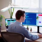 MODELCRAFT LED Arbeitsplatzleuchte Double-Head dimmbar / 492204