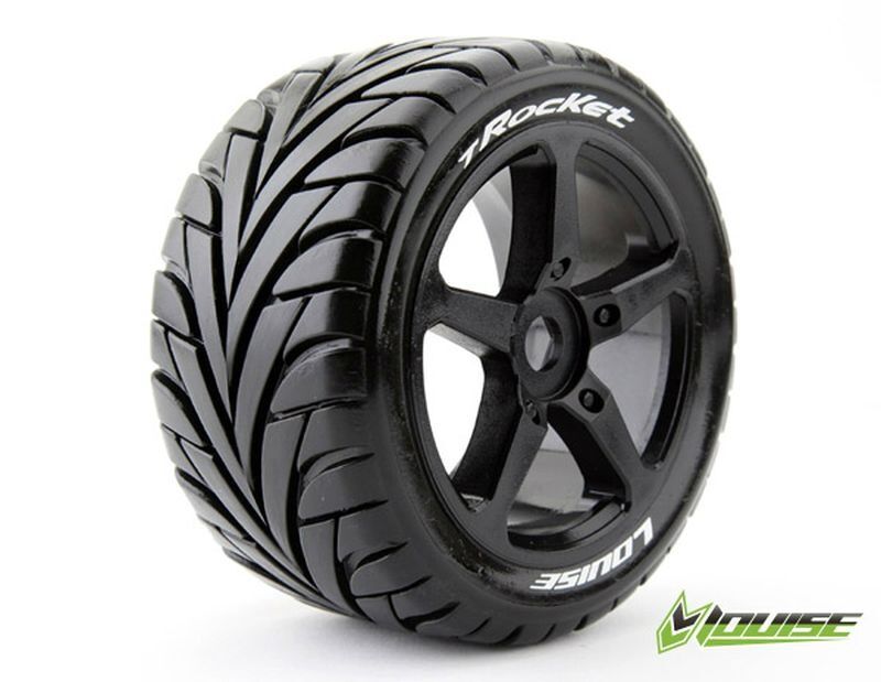 LOUISE T-Rock Reifen soft auf Felge schwarz 17mm (2) / LOUT3250SB