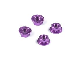 HUDY ALU NUT M4 WITH SERRATED FLANGE - VIOLET (4) /...