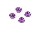 HUDY ALU NUT M4 WITH SERRATED FLANGE - VIOLET (4) / HUD296541-V