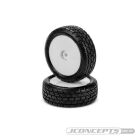 JConcepts Mini-B Dirt Trac Mini Reifen supersoft/grün vo. auf Felgen weiß (2) / JC-4121-1211