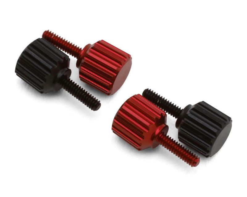 UpGrade RC für Losi Micro-B 7075 Aluminum 1.4mm Thumbscrews (Black/Red) (4) / UPG-11024