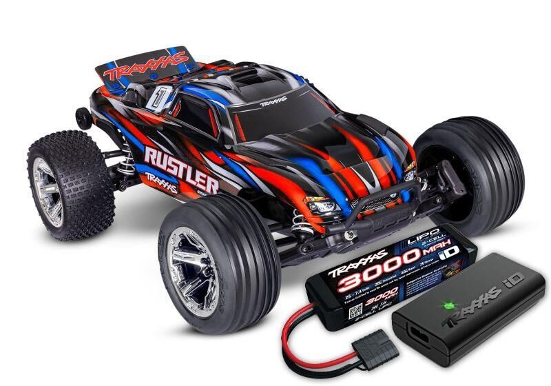 TRAXXAS Rustler 1/10 2WD Stadium-Truck rot RTR / TRX37354-4Z-RED
