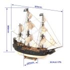 OcCre Black Swan Priratenschiff Holzbausatz 1:75 / oc12012