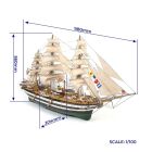 OcCre Amerigo Vespucci Standmodellbausatz 1:100 mit Segelsatz / oc15006
