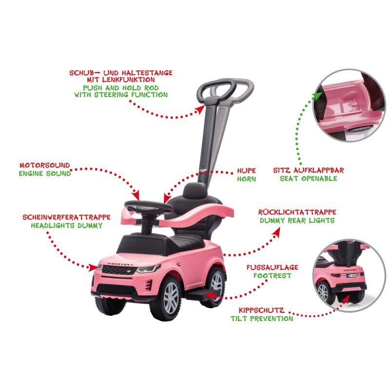 Jamara Rutscher Land Rover Discovery 3in1 pink / 464061