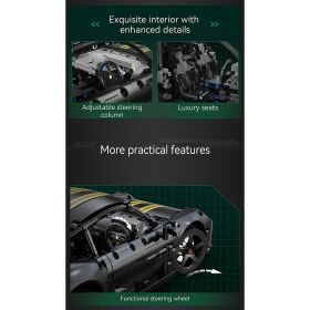 Jamara CaDA Set C63006W RUF GT 1:10 schwarz Bricks kompatibel mit Power Kit Pro D021-003 / 402874