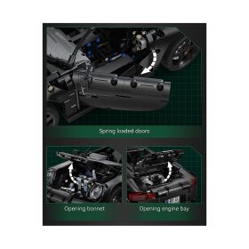 Jamara CaDA Set C63006W RUF GT 1:10 schwarz Bricks kompatibel mit Power Kit Pro D021-003 / 402874