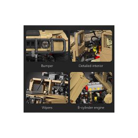 Jamara CaDA Set C61036W Humvee 1:8 braun Bricks kompatibel mit Power Kit Pro D021-003 / 402892