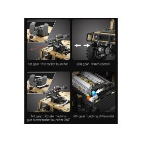Jamara CaDA Set C61036W Humvee 1:8 braun Bricks kompatibel mit Power Kit Pro D021-003 / 402892