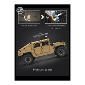 Jamara CaDA Set C61036W Humvee 1:8 braun Bricks kompatibel mit Power Kit Pro D021-003 / 402892