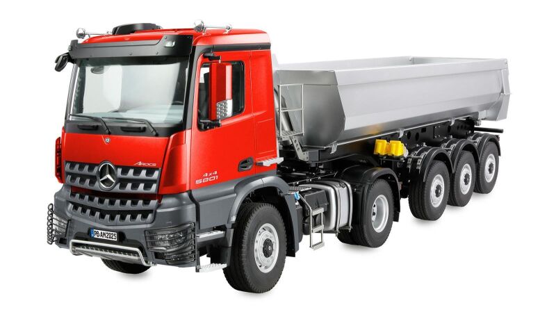 AMEWI / Mercedes-Benz Arocs Sattelzug mit Kippauflieger 4x4 1:14 RTR rot / 22695