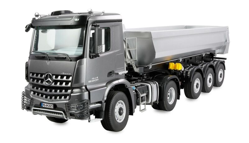 AMEWI / Mercedes-Benz Arocs Sattelzug mit Kippauflieger 4x4 1:14 RTR anthrazit / 22696
