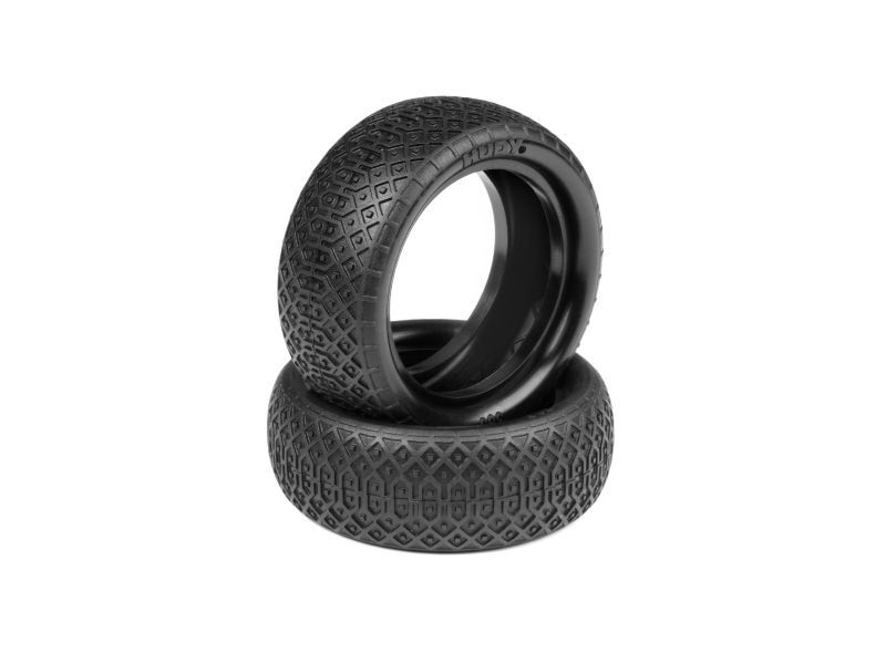 HUDY 1/10 OFF-ROAD TIRE 4WD FRONT DIRT 303 SOFT (2) / HUD814303D-S