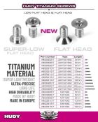 HUDY TITANIUM SUPER-LOW HEAD SCREW CENTERING DIA M3x22 (4) / HUD908322-T