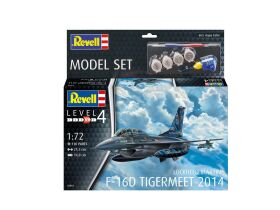 Revell Modellbausatz mit Basiszubehör Model Set Lockheed Martin F-16D Tigermeet 2014 / 63844