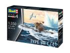 Revell Modellbausatz mit Basiszubehör Starter Kit German Submarine Type VII C/41 / 75154