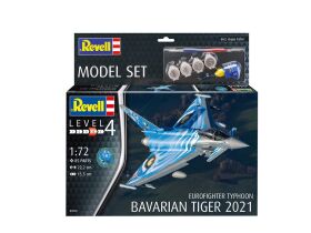Revell Modellbausatz mit Basiszubehör Model Set Eurofighter Typhoon"Bavarian Tiger 2021" / 63818