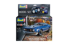 Revell Modellbausatz mit Basiszubehör Model Set 71 Ford Mustang Boss 351 / 67699