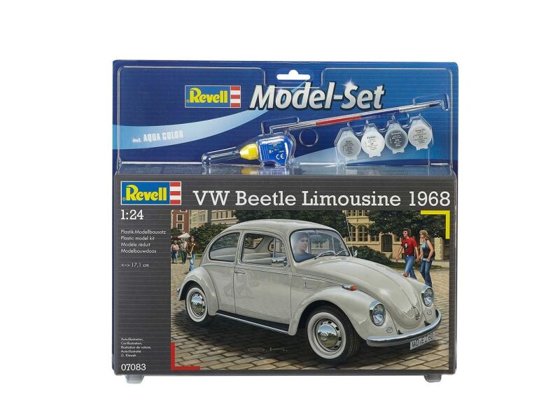 Revell Modellbausatz mit Basiszubehör Model Set VW Beetle Limousine 68 / 67083