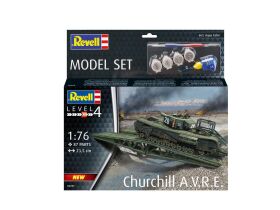 Revell Modellbausatz mit Basiszubehör Model Set Churchill A.V.R.E. / 63297