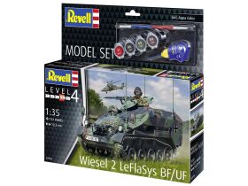Revell Modellbausatz mit Basiszubehör Model Set Wiesel 2 LeFlaSys BF/UF / 63336