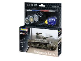 Revell Modellbausatz mit Basiszubehör Model Set Sherman M4A1 / 63290