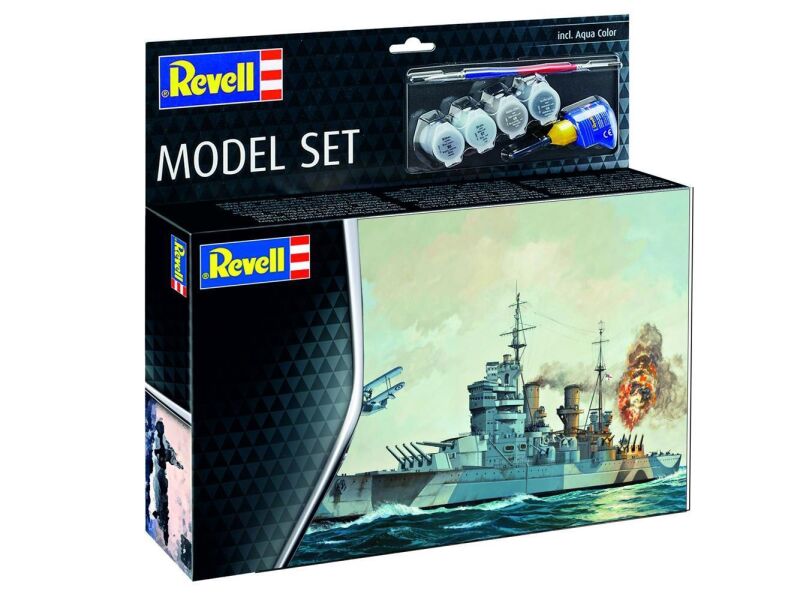Revell Modellbausatz mit Basiszubehör Model Set Battleship HMS Duke of York / 65182