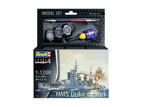 Revell Modellbausatz mit Basiszubehör Model Set Battleship HMS Duke of York / 65182