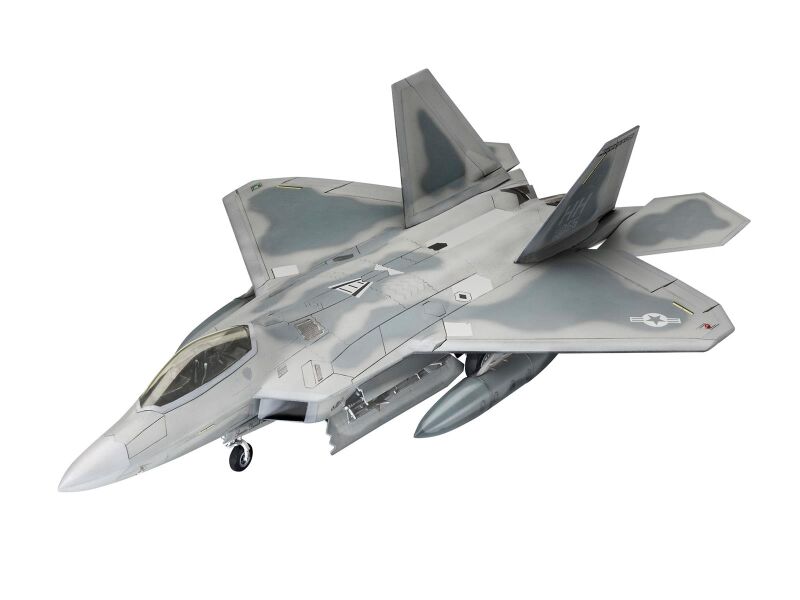 Revell Modellbausatz mit Basiszubehör Model Set Lockheed Martin F-22A Raptor / 63858