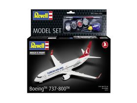 Revell Modellbausatz mit Basiszubehör Model Set Boeing 737-800 "Turkish Airlines" / 63772