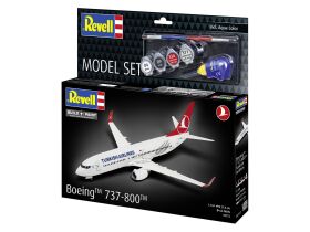 Revell Modellbausatz mit Basiszubehör Model Set Boeing 737-800 "Turkish Airlines" / 63772