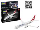 Revell Modellbausatz mit Basiszubehör Model Set Boeing 737-800 "Turkish Airlines" / 63772