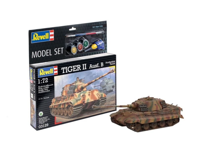 Revell Modellbausatz mit Basiszubehör Model Set Tiger II Ausf. B / 63129