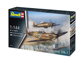 Revell Modellbausatz mit Basiszubehör Starter Kit Spitfire Mk.Ia & Hurricane Mk.I / 73771