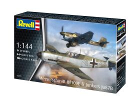 Revell Modellbausatz mit Basiszubehör Starter Kit Messerschmitt Bf109E & Ju87B Stuka / 73770