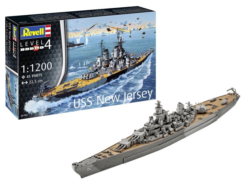Revell Modellbausatz mit Basiszubehör Starter Kit Battleship USS New Jersey / 75183